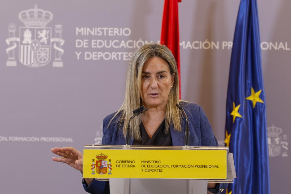 La ministra de Educación y Formación Profesional, Milagros Tolón durante una rueda de prensa celebrada este lunes