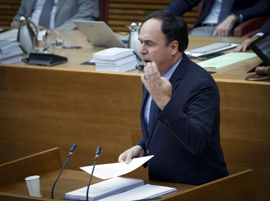 Imagen tomada este lunes de Juanfran Pérez Llorca en las Cortes Valencianas
