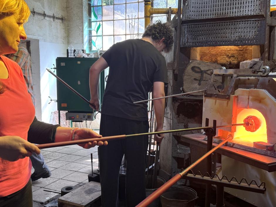 Hornos de cristalería en la histórica fábrica Hut Jakub en Tasice