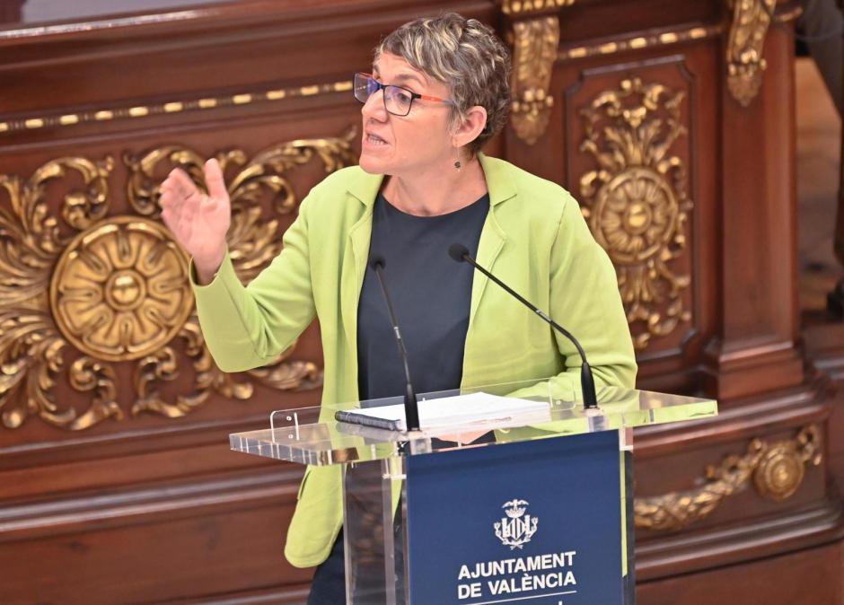 Imagen tomada este martes de la portavoz de Compromís en el Ayuntamiento de Valencia, Papi Robles