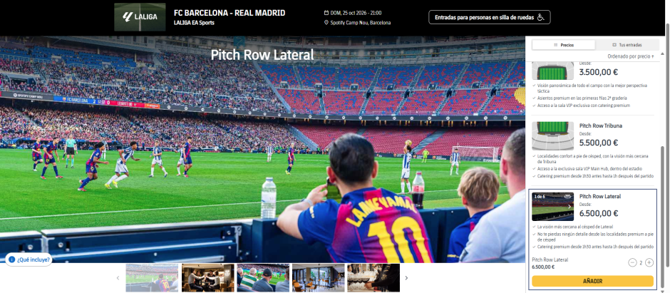 Precios VIP en el Camp Nou