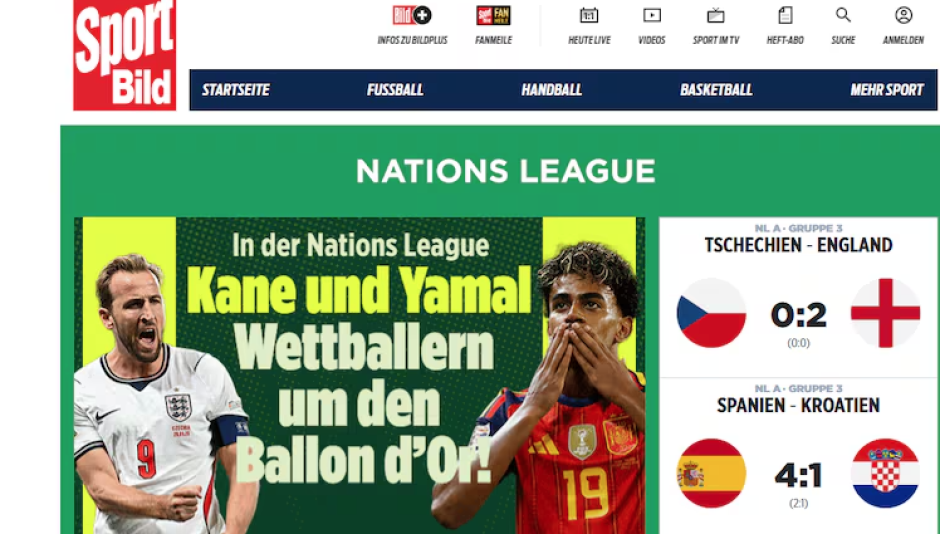 Portada Bild sobre Lamine Yamal y Harry Kane