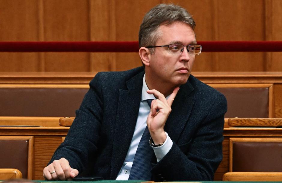 Balazs Hanko, a lawmaker of Hungary's opposition Fidesz party, listens during a parliamentary session in Budapest, Hungary, on September 22, 2026. As former minister of culture and innovation, Hanko supervised the allocation of roughly 17 billion forints (47 million Euros) in National Cultural Fund (NKA) grants before the change of government, which are now the subject of a criminal investigation. Independent media outlets allege the cultural fund served as a state-run payment centre for Fidesz' inner circle, as well as a shadow campaign fund. Hanko denies wrongdoing, but multiple former officials including his chief of staff have been arrested over the summer. (Photo by Attila KISBENEDEK / AFP)