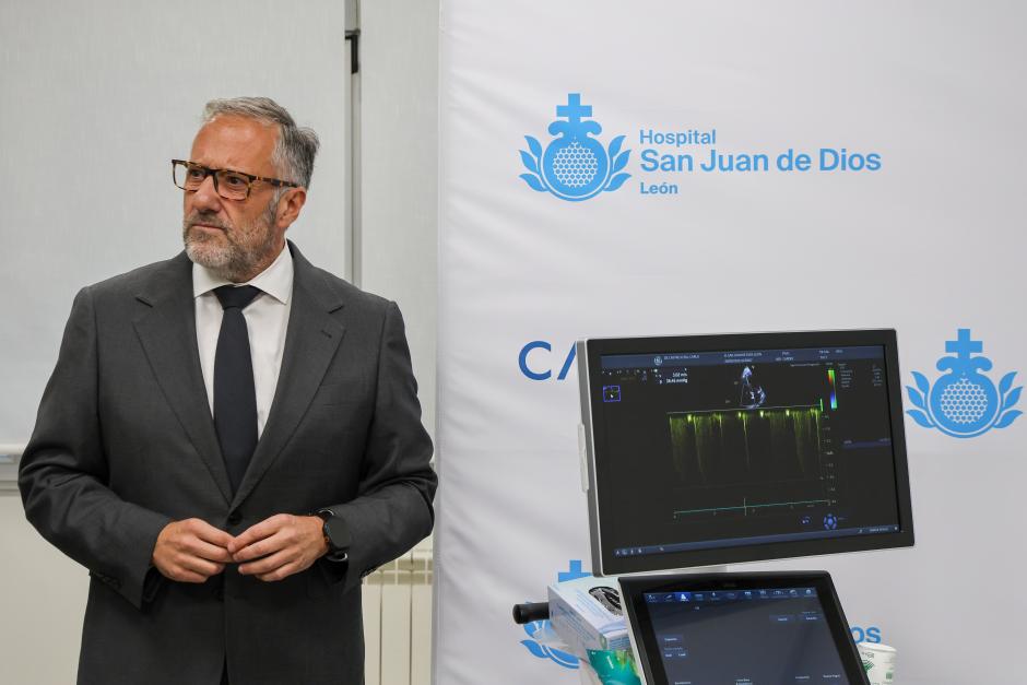 Pollán, en León, donde ha visitado el Hospital San Juan de Dios