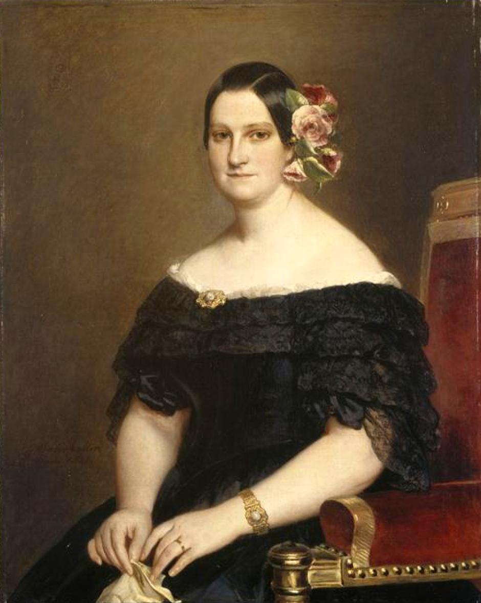 María Cristina de Borbón-Dos Sicilias por Franz Xaver Winterhalter realizado en París en 1841