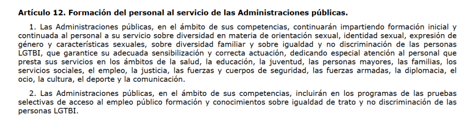 Artículo 12 de la Ley Trans