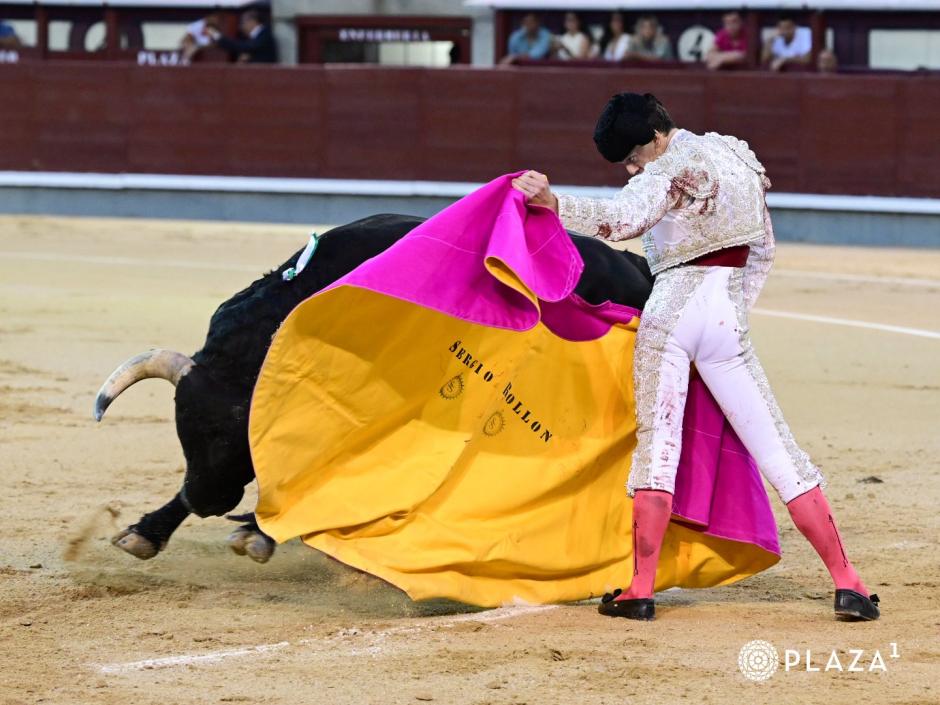 Sergio Rollón, con el último novillo de este jueves, que pesaba 538 kilos
