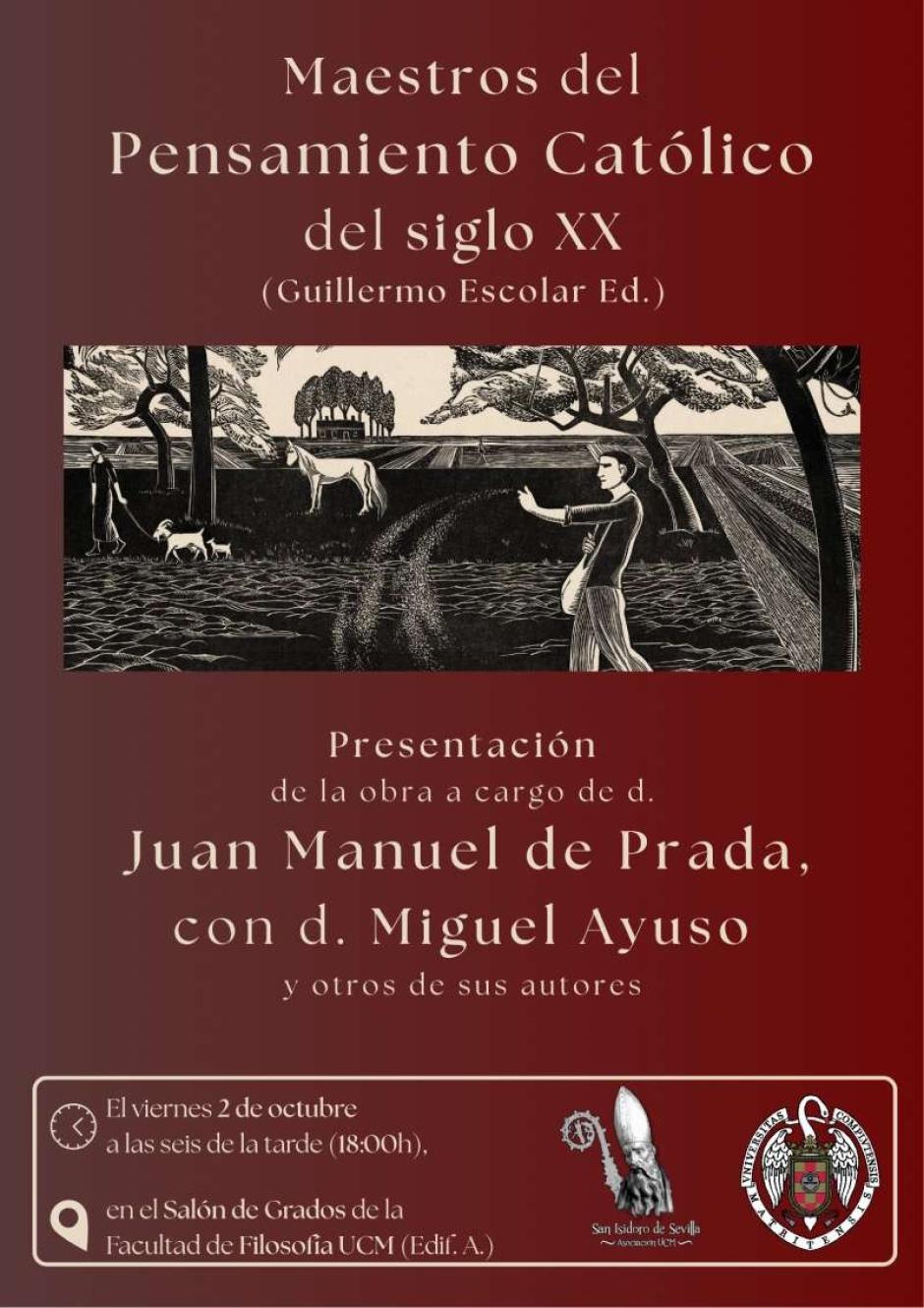Cartel de la presentación de 'Maestros del Pensamiento Católico del siglo XX'