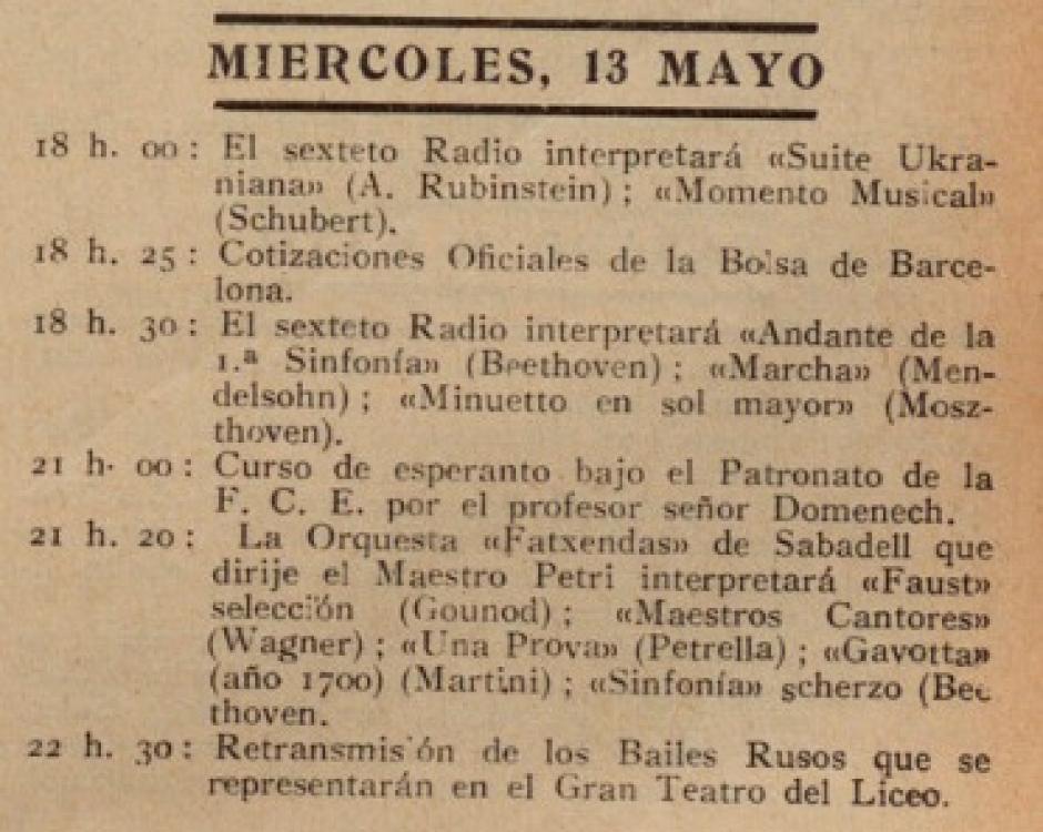 Anuncio de Radio Barcelona
