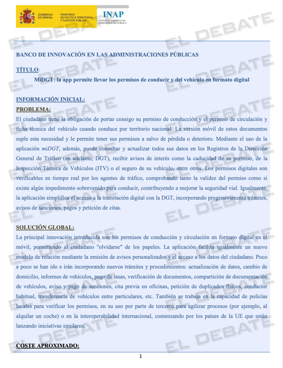 Informe de 2021 del Banco de Innovación de las Administraciones Públicas, dependiente del INAP