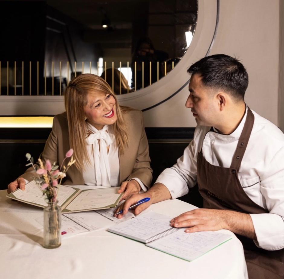 Mariela Gamarra y el chef Anfonio