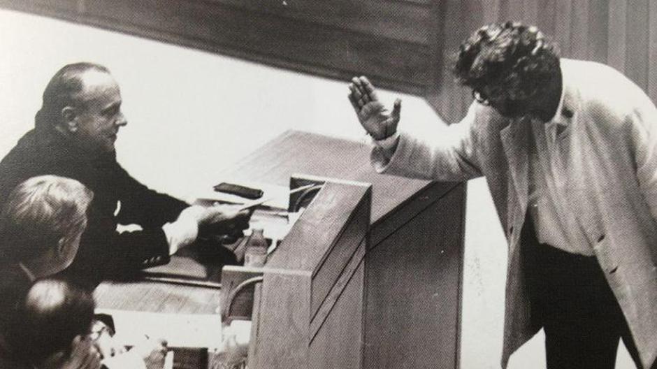 Fraga y Beiras en el Parlamento de Galicia