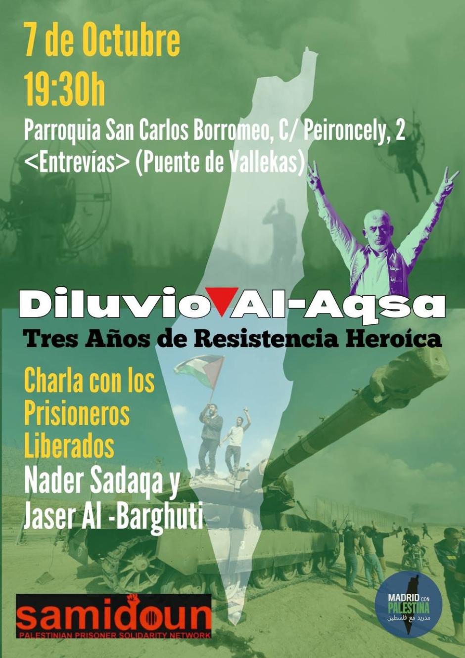 El cartel promocional de la charla celebrada anoche en San Carlos Borromeo