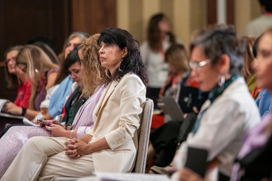 La ministra de Igualdad, Ana Redondo, durante el V Foro Iberoamericano de Género