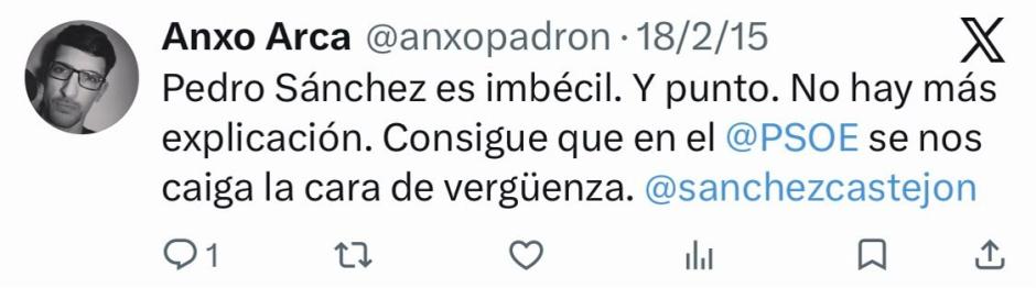 Mensaje publicado y borrado por el alcalde de Padrón