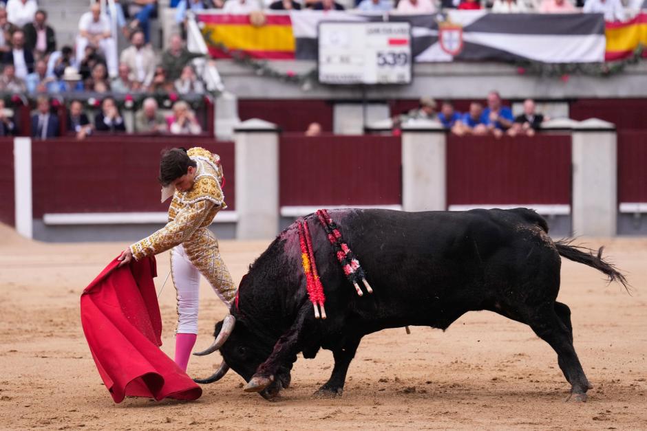 Aarón Palacio, muy valiente con su primer toro, necesitó cuatro intentos con la espada