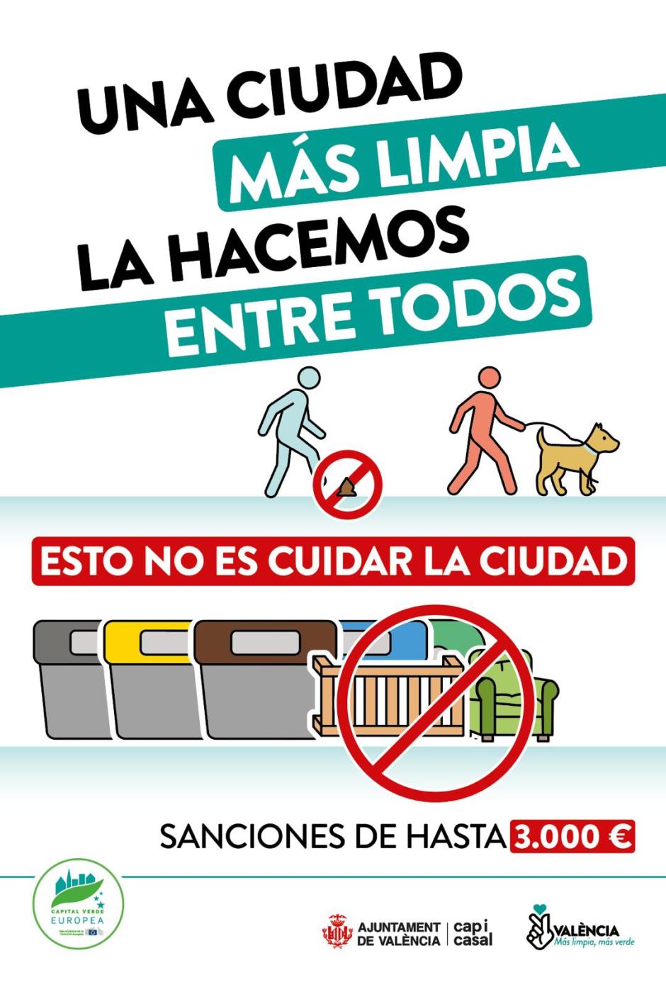 Cartel sobre la nueva Ordenanza municipal de limpieza urbana