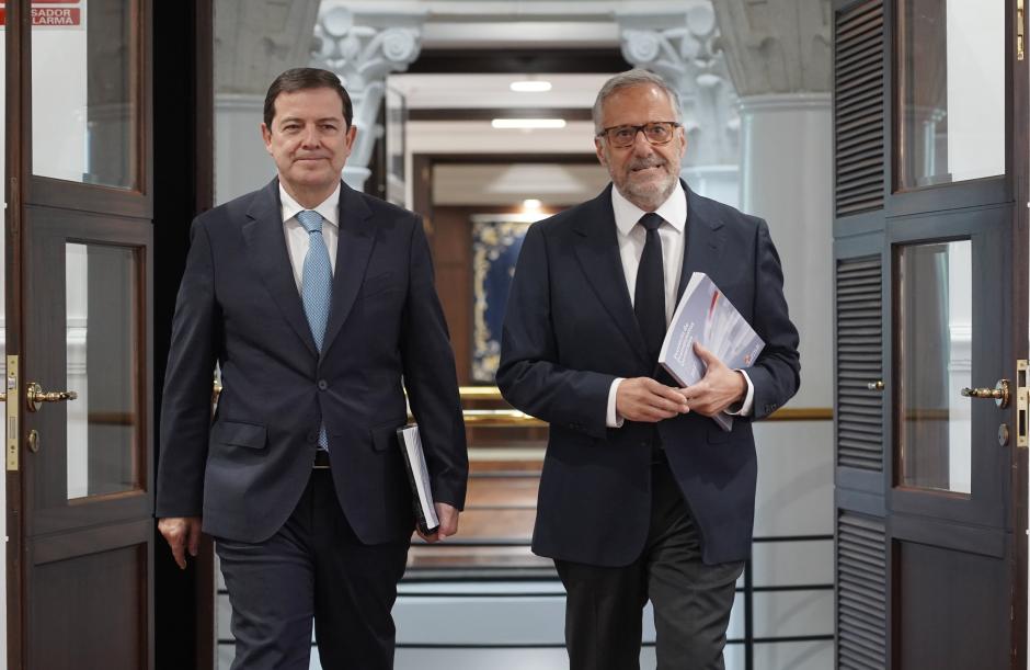 Mañueco y Pollán, presidente y vicepresidente primero de la Junta de Castilla y León, este martes