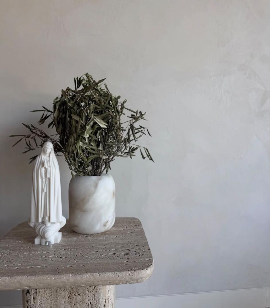 La imagen de la Virgen de Fátima y el ramo de olivo