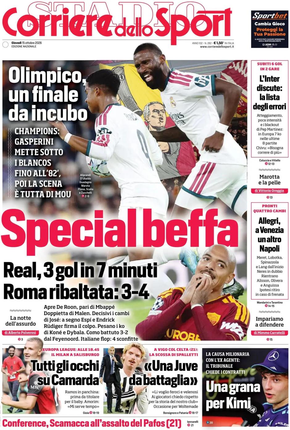 Portada Corriere dello Sport
