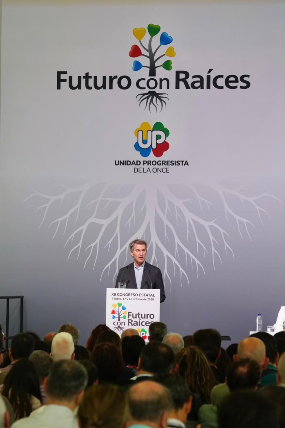Feijóo, durante el XII Congreso Estatal de Unidad Progresista de la ONCE