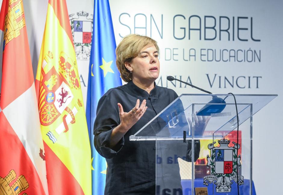 Sáenz de Santamaría, durante su intervención, este sábado, en Burgos