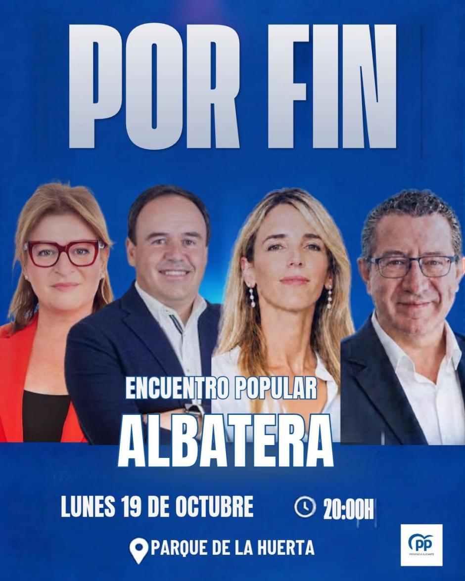 Cartel del acto del PP en Albatera