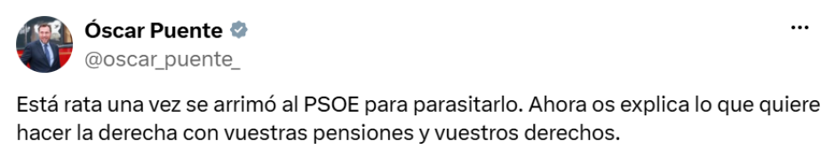 Nuevo insulto de Óscar Puente al economista José Carlos Díez