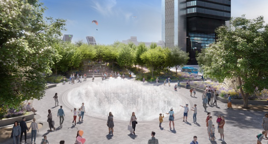 Render de la futura fuente de chorros