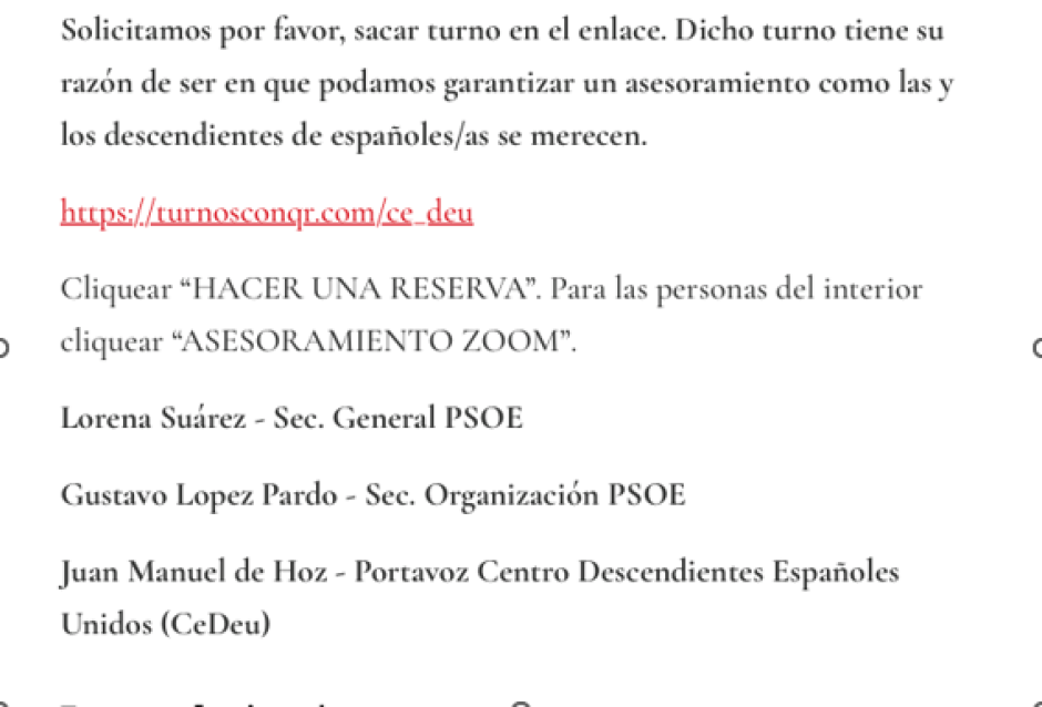 Comunicado PSOE Argentina y CeDEU en la Región Internacional