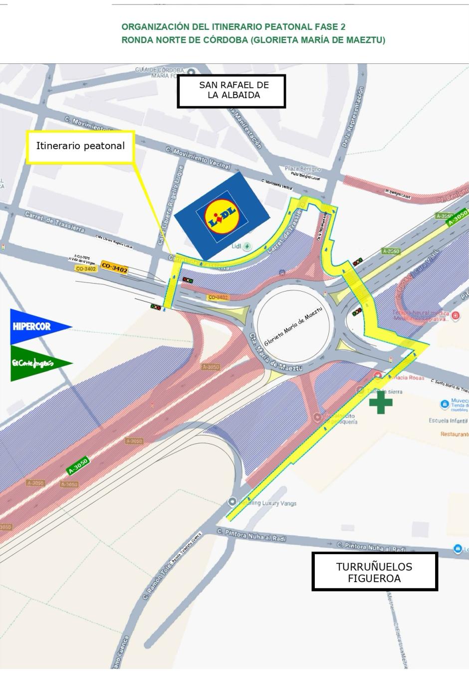 Itinerario peatonal en la glorieta María de Maeztu