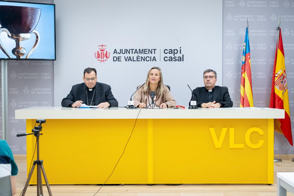 Imagen tomada este martes durante la clausura del Año Jubilar del Santo Cáliz en Valencia
