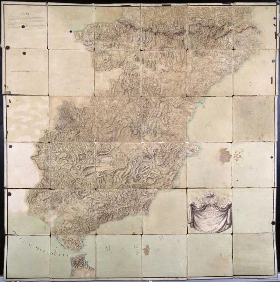El único ejemplar conocido del gran mapa manuscrito de los jesuitas Carlos Martínez y Claudio de la Vega