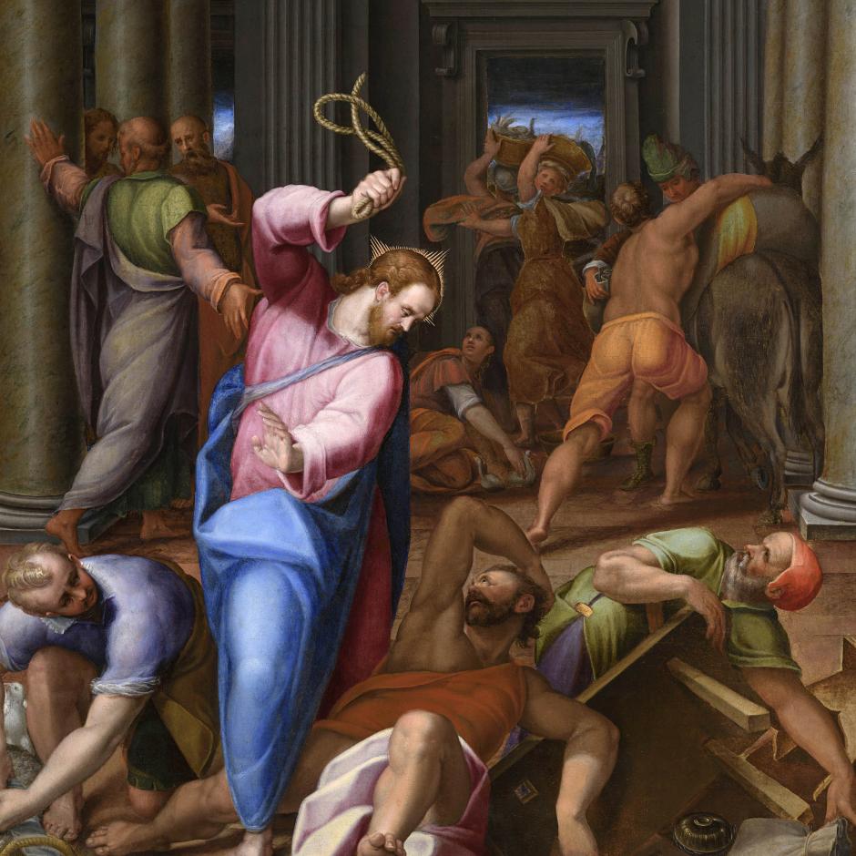 Cristo expulsando a los mercaderes del templo de Lavinia Fontana