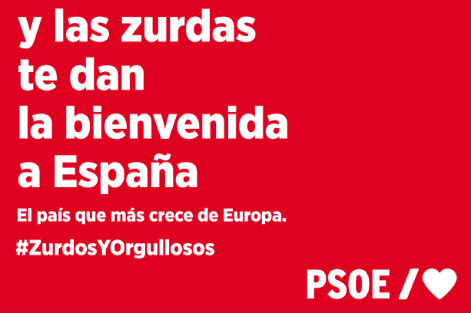 Cartel del PSOE de bienvenida a Milei