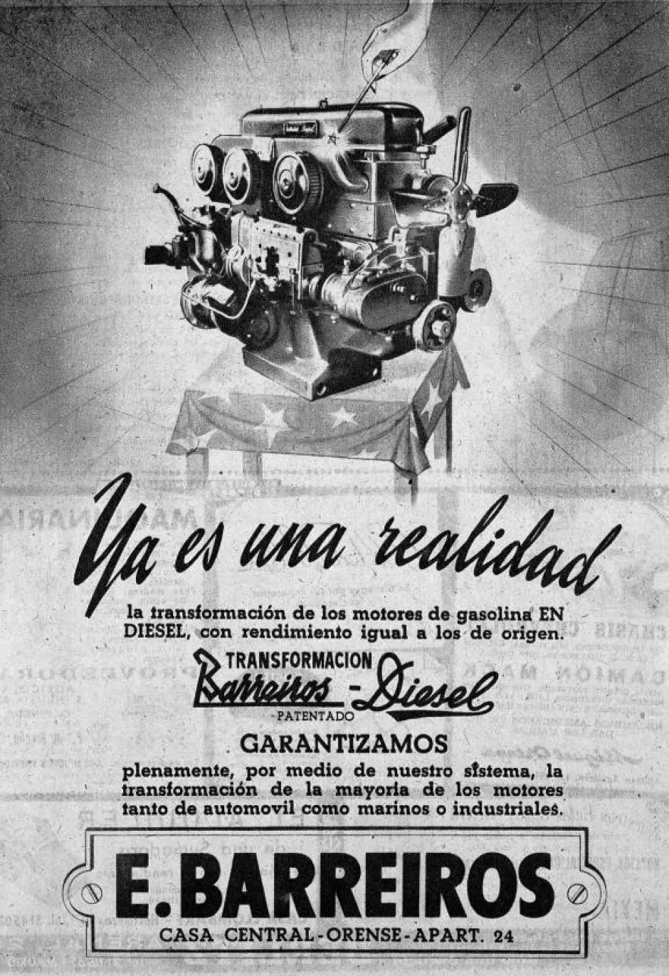 Publicidad de los motores diesel de Barreiros