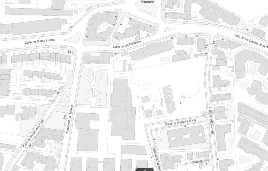 Mapa del área ‘Ciudad de Servicios de la ONCE-Calle de María Guilhou’