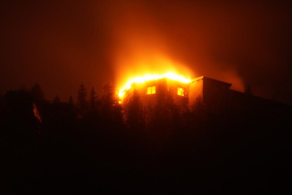 The mountain guesthouse Kehlsteinhaus, known as the Eagle's Nest, formerly Adolf Hitler's mountain retreat, on October 23, 2026, is pictured after a large fire had broken out at the site located at an altitude of 1,834 metres (6,000 feet) in the mountains over Berchtesgaden, in the southern German state of Bavaria. Emergency services arrived on site on late October 23, 2026 and found a large fire. German police said on October 24, 2026 they have detained a suspect following a fire at Adolf Hitler's mountain retreat, known as the Eagle's Nest. (Photo by Kilian PFEIFFER / DPA / AFP) / Germany OUT