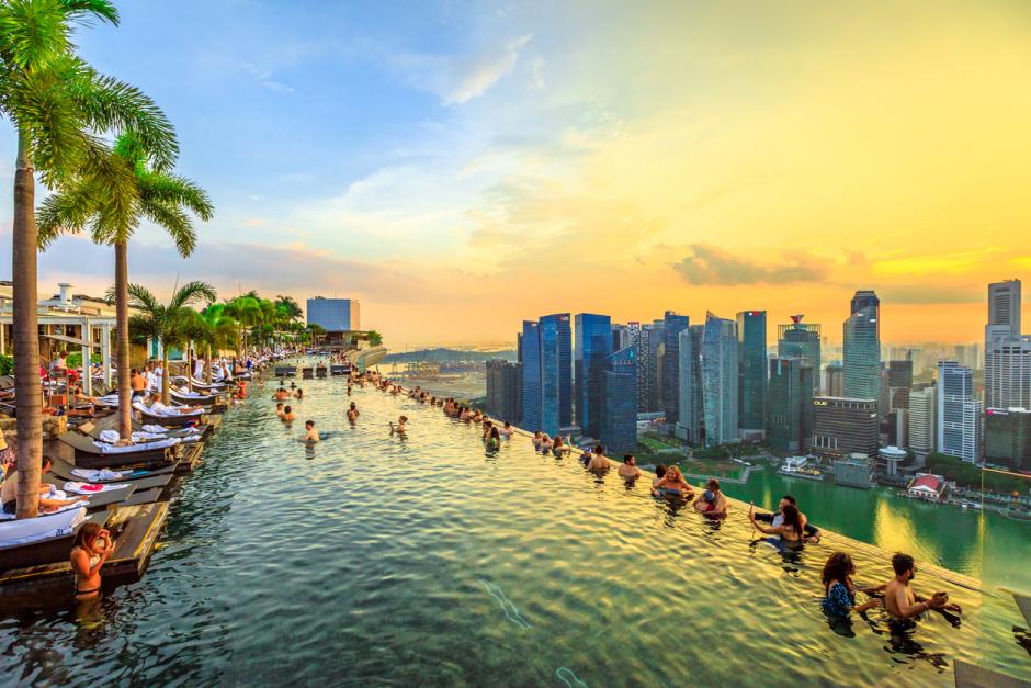 La piscina infinita del Marina Bay Sands es un icono de Singapur