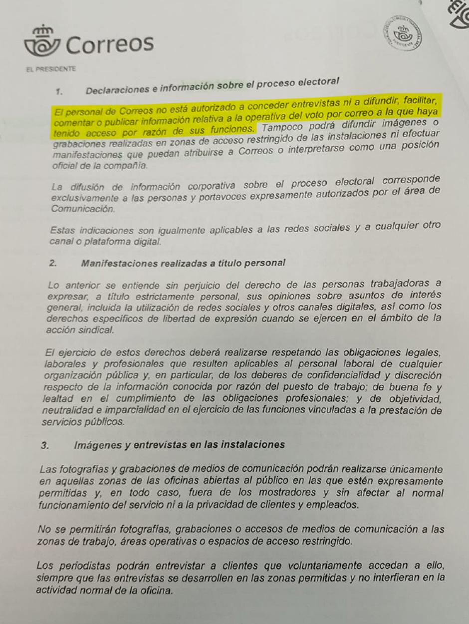 Instrucciones claras para los empleados.
