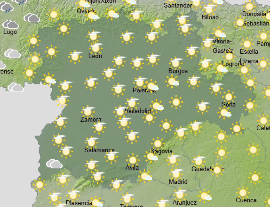Mapa del tiempo este martes 27 de octubre en Castilla y León