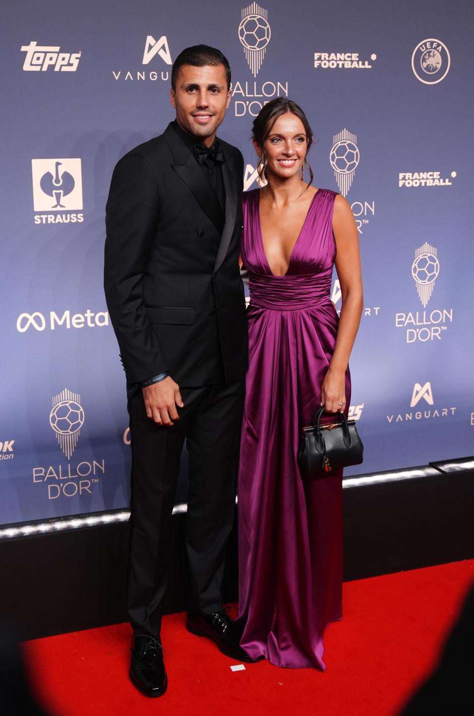 Barcelona's Rodri and partner Laura Iglesias arriving on the red carpet ahead of the 70th annual Ballon d'Or ceremony at the London Palladium Theatre. Picture date: Monday October 26, 2026.