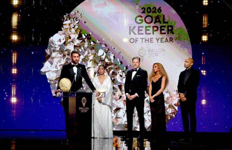 Unai Simón, durante la ceremonia del Balón de Oro celebrada en Londres