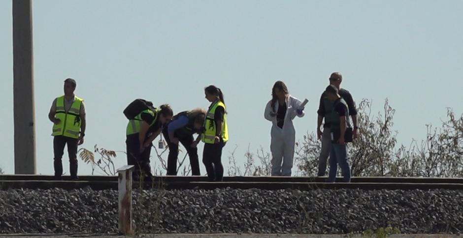 Trabajo en las vías tras el accidente de Urda