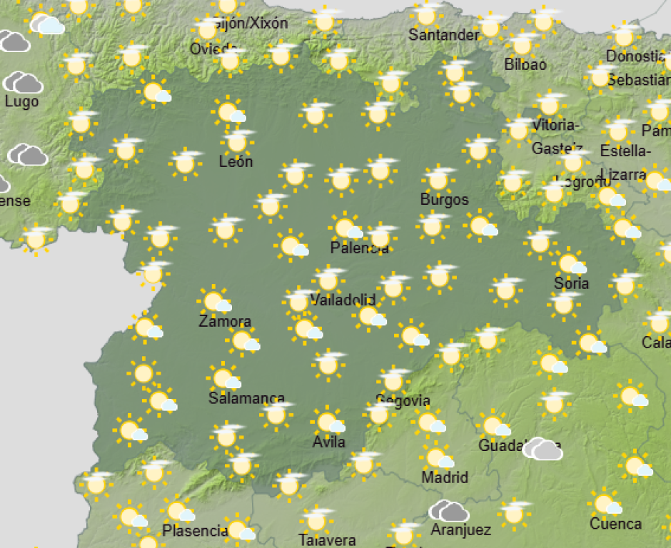 Mapa del cielo de Castilla y León para este jueves 29 de octubre