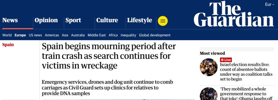 Artículo de The Guardian sobre el accidente de Urda