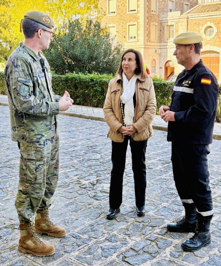 La ministra de Defensa, Margarita Robles, en la Academia de Infantería del 
Ejército de Tierra en Toledo