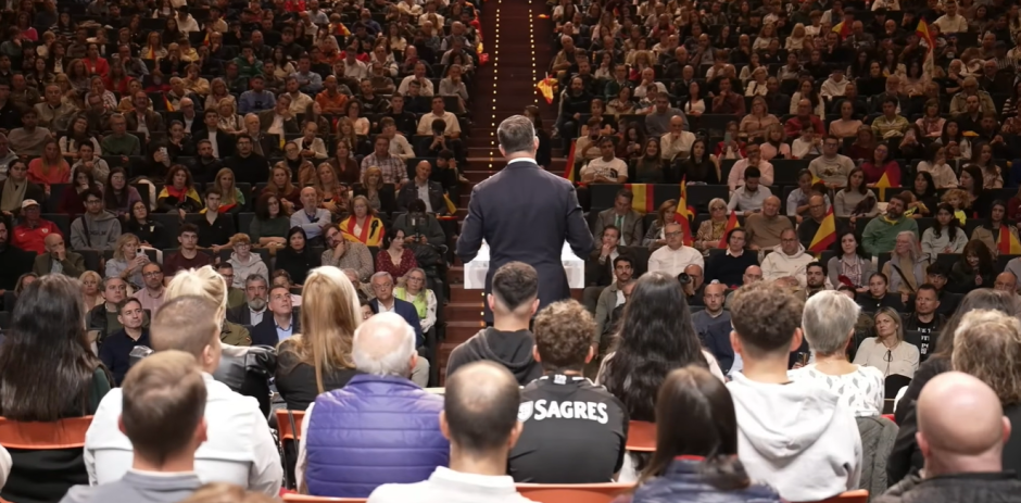 Abascal, este jueves, en Ávila, en un acto de precampaña por las elecciones generales del 29 de noviembre