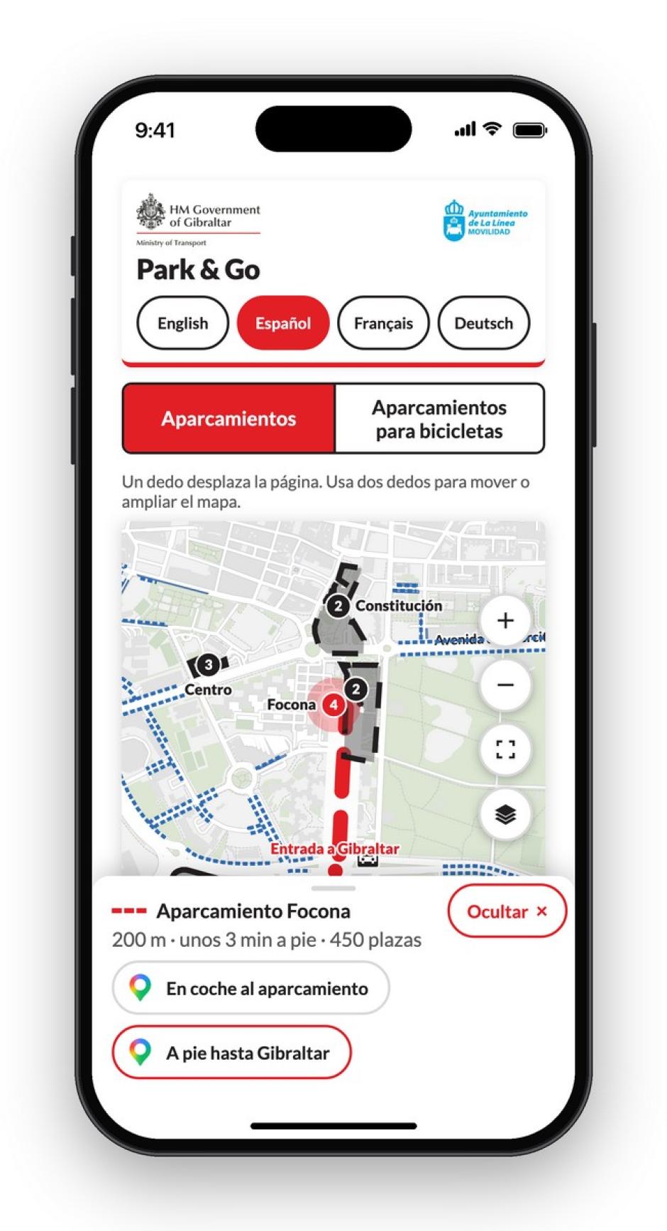 'Park & Go' para móvil en español