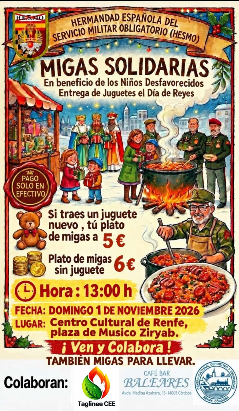 Cartel de las migas solidarias